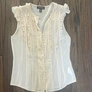 Bebe Women's Ivory Ruffle Top